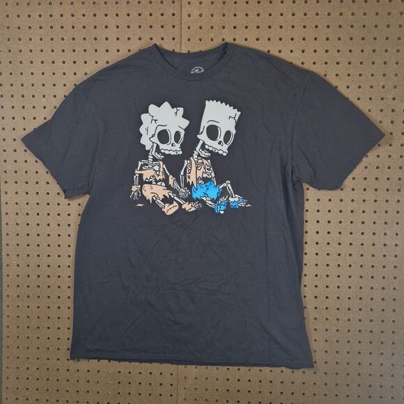 The Simpsons Other - The Simpsons Bart Lisa Skeleton Skull Tree House Horror T-Shirt Size Large